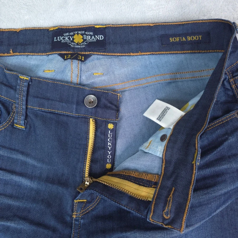 Lucky Brand Jeans Womens 12/31 Sofia Boot Cut Flare‎ Dark Wash Stretch Boho Y2K